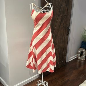 Ralph. Lauren woman’s pink stripe, rugby, backless, knee lent dress